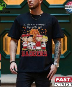 2024 Wisconsin Badgers x Peanuts Snoopy Is The Most Wonderful Time Of The Year Shirt