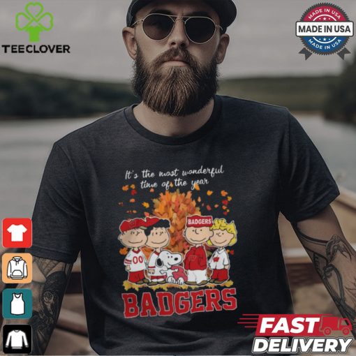 2024 Wisconsin Badgers x Peanuts Snoopy Is The Most Wonderful Time Of The Year Shirt