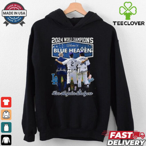 2024 World Champions Welcome To Blue Heaven Los Angeles Dodgers Signature Unisex T Shirt