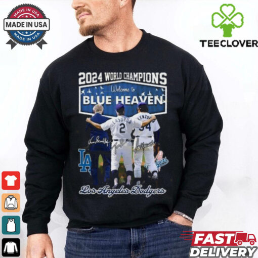 2024 World Champions Welcome To Blue Heaven Los Angeles Dodgers Signature Unisex T Shirt