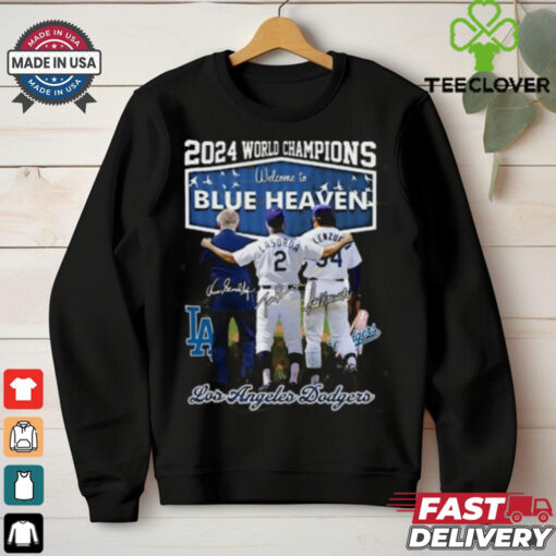 2024 World Champions Welcome To Blue Heaven Los Angeles Dodgers Signature Unisex T Shirt