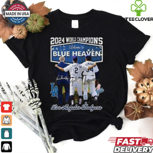 2024 World Champions Welcome To Blue Heaven Los Angeles Dodgers Signature Unisex T Shirt