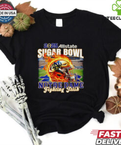 2025 Allstate Sugar Bowl Notre Dame Fighting Irish fire helmet shirt
