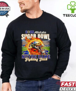 2025 Allstate Sugar Bowl Notre Dame Fighting Irish fire helmet shirt