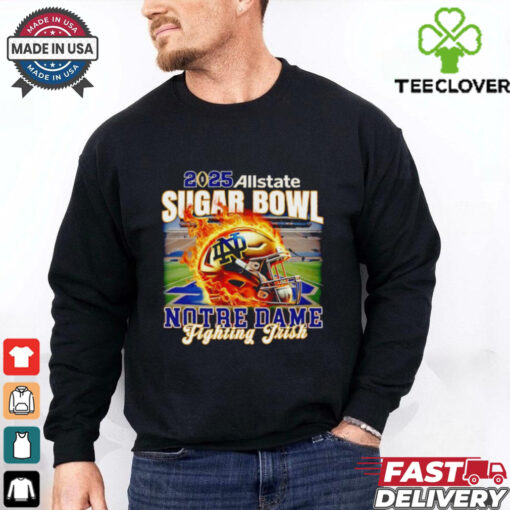 2025 Allstate Sugar Bowl Notre Dame Fighting Irish fire helmet shirt