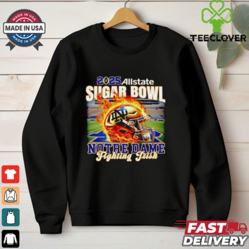 2025 Allstate Sugar Bowl Notre Dame Fighting Irish fire helmet shirt