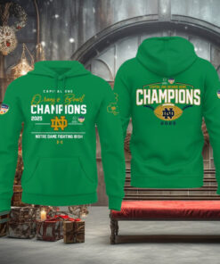 2025 Capital One Orange Bowl Champions Notre Dame Football Green Hoodie