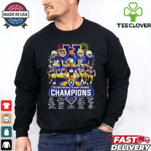 2025 College Football Playoff National Champions Notre Dame Fighting Irish Mascot and Players Signatures shirt