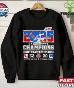 2025 Gator Bowl Champions Ole Miss Rebels helmet shirt