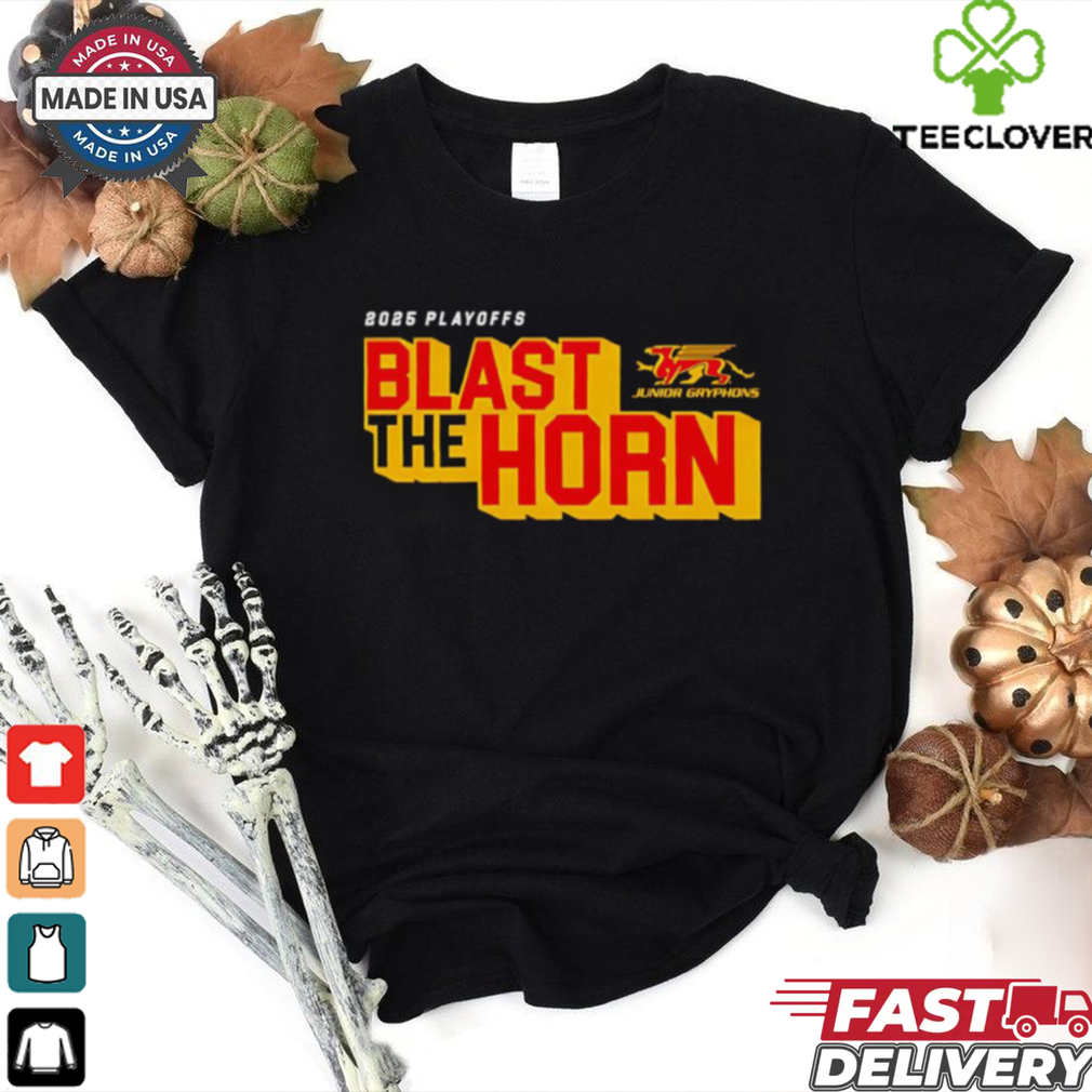 2025 Guelph Jr Gryphons Playoff blast the horn shirt 2025 Guelph Jr Gryphons Playoff blast the horn shirt