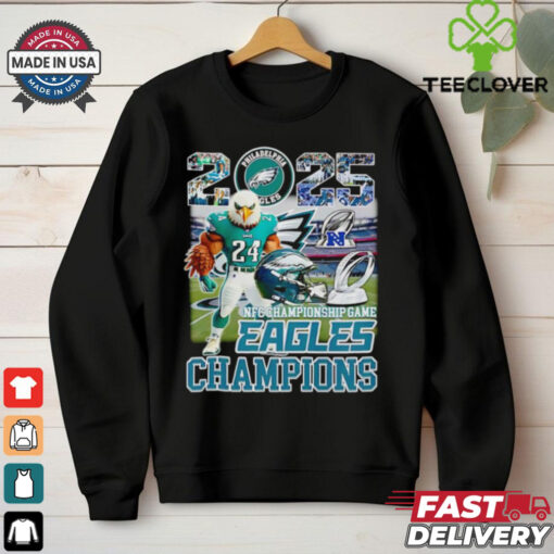 2025 NFC Championship game Eagles Champions mascot shirt