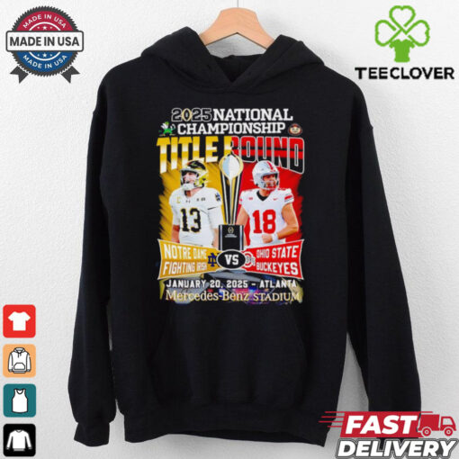2025 National Championship title bound Notre Dame Fighting Irish vs Ohio State Buckeyes player shirt