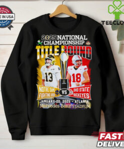 2025 National Championship title bound Notre Dame Fighting Irish vs Ohio State Buckeyes player shirt