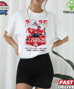 2025 National champions Ohio State Buckeyes team players trophy shirt