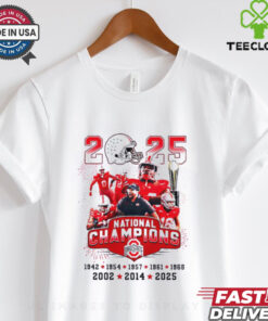 2025 National champions Ohio State Buckeyes team players trophy shirt