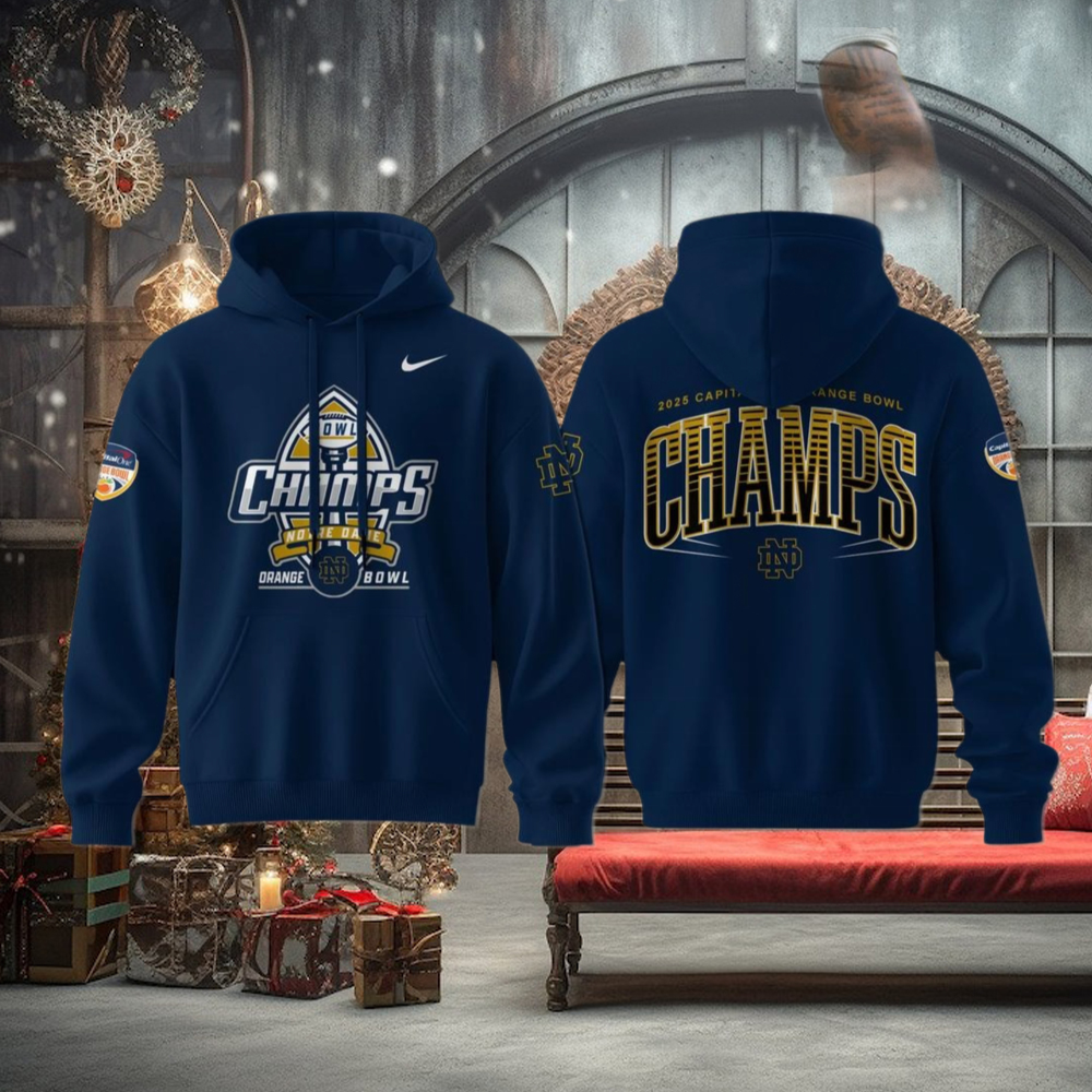 2025 Orange Bowl Champions Notre Dame Football New Collection Hoodie 2025 Orange Bowl Champions Notre Dame Football New Collection Hoodie