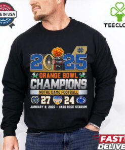 2025 Orange Bowl Champions Notre Dame Football score Fan Favorite shirt