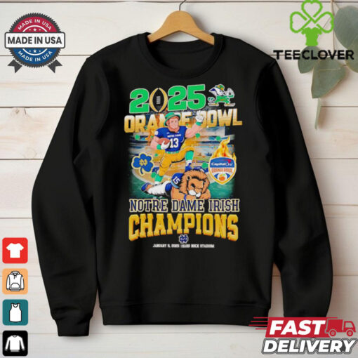 2025 Orange Bowl Notre Dame Irish Champions mascot Fan Favorite  shirt