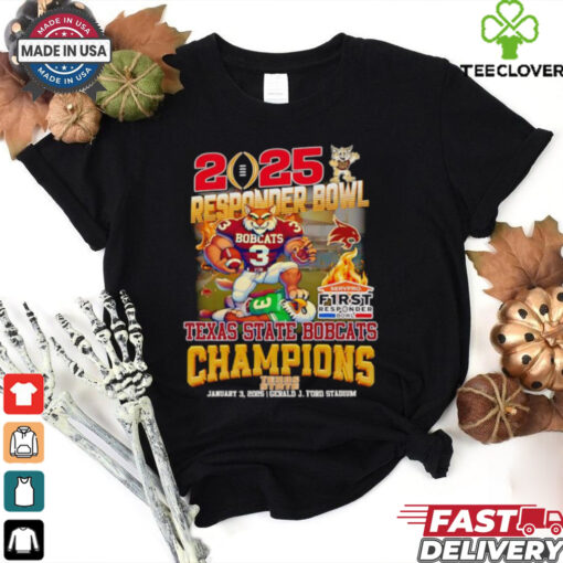 2025 Responder Bowl Texas State Bobcats Champions mascot shirt