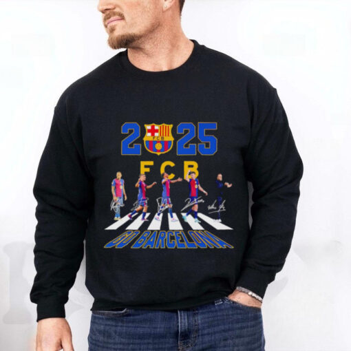 2025 go Barcelona Abbey Road signatures shirt