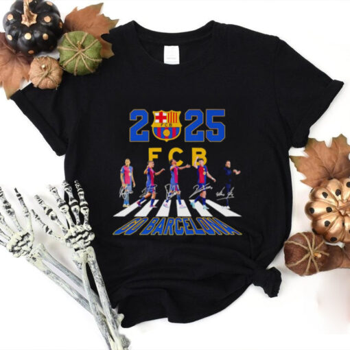 2025 go Barcelona Abbey Road signatures shirt