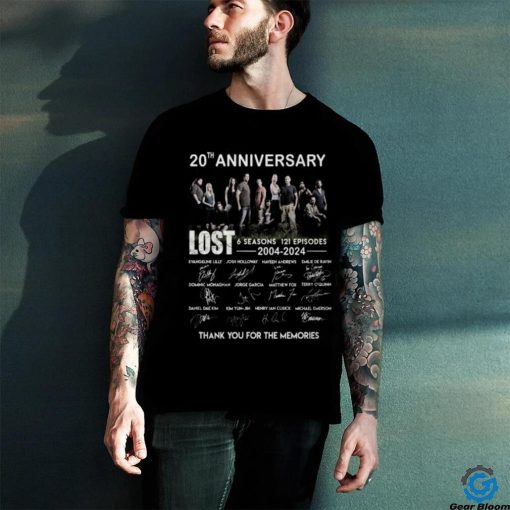 20th Anniversary LOST 6 Seasons 121 Episodes 2004 2024 Thank You For The Memories T Shirt