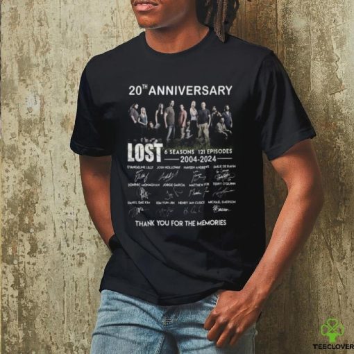 20th Anniversary LOST 6 Seasons 121 Episodes 2004 2024 Thank You For The Memories T Shirt