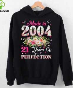 21 Year Old Made In 2004 Floral 21st Birthday Women Gifts T Shirt