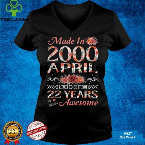 22nd Birthday Flowers Gift for Girls Born in April 2000 Tank Top