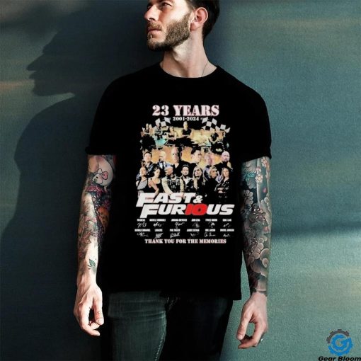 23 Years 2001 2024 Fast & Furious Thank You For The Memories Shirt