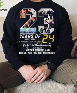 23 Years Of 2001 2024 Jack Bauer Kiefer Sutherland Signatures Thank You For The Memories T Shirt