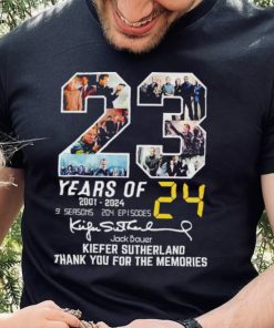 23 Years Of 2001 2024 Jack Bauer Kiefer Sutherland Signatures Thank You For The Memories T Shirt