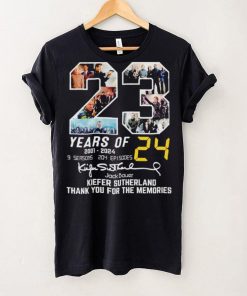 23 Years Of 2001 2024 Jack Bauer Kiefer Sutherland Signatures Thank You For The Memories T Shirt