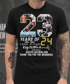 23 Years Of 2001 2024 Jack Bauer Kiefer Sutherland Signatures Thank You For The Memories T Shirt