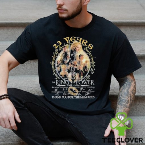 23 Years The Lord Of The Rings – Rings Of Power 2001 2024 Thank You For The Memories Signatures Shirt