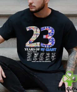 23 years of ny Giant 1925 2023 thank you for the memories signatures hoodie, sweater, longsleeve, shirt v-neck, t-shirt