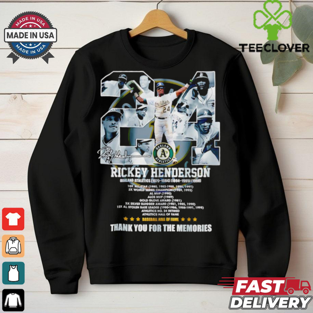 24 Rickey Henderson Oakland Athletics thank you for the memories shirt 24 Rickey Henderson Oakland Athletics thank you for the memories shirt