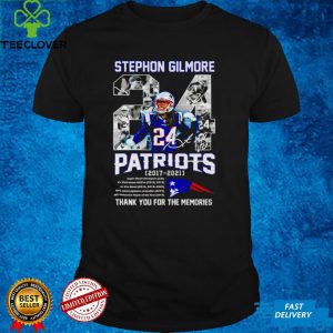 24 Stephon Gilmore signature Patriots 2017 2021 thank you for the memories shirt