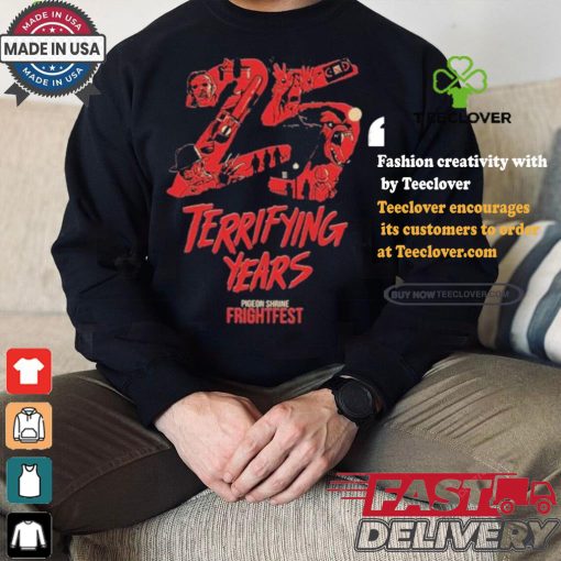25 Terrifying Years Pigeon Shrine Frightfest T shirt