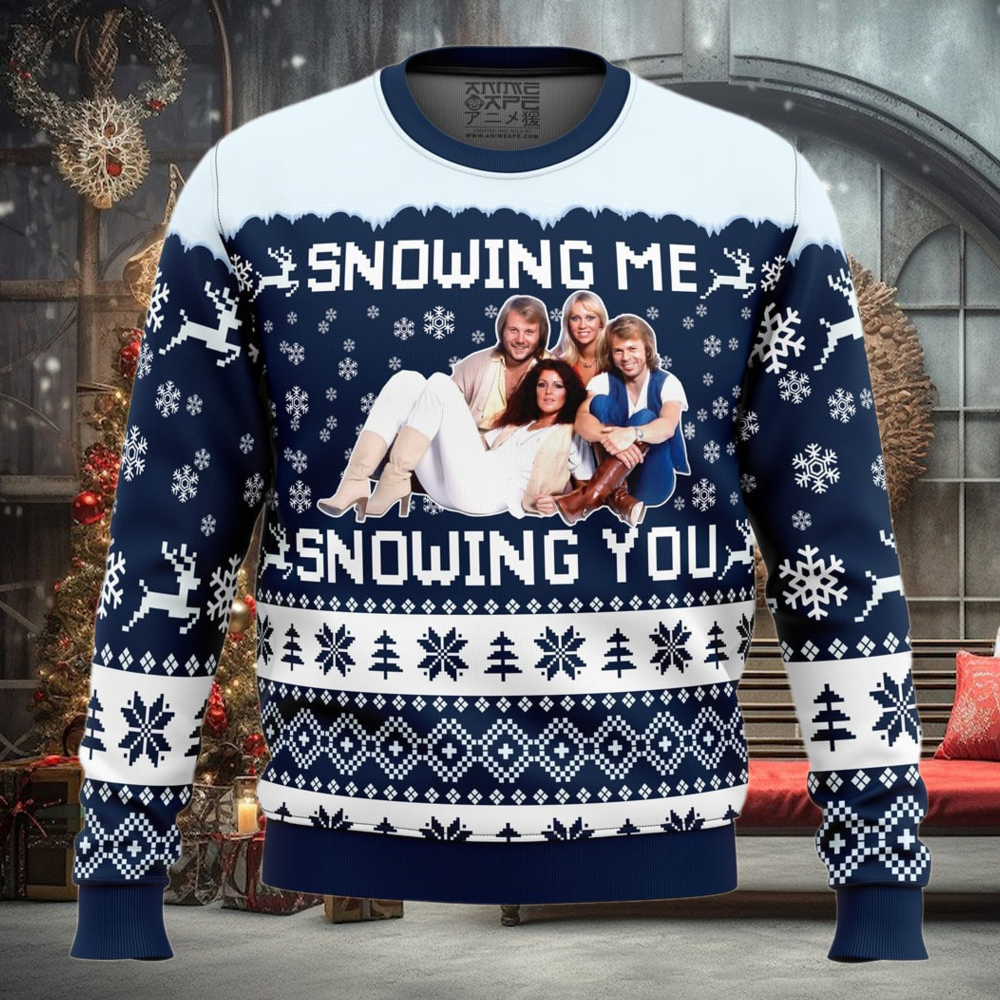 Snowing Me Snowing You ABBA Ugly Christmas Sweater Snowing Me Snowing You ABBA Ugly Christmas Sweater
