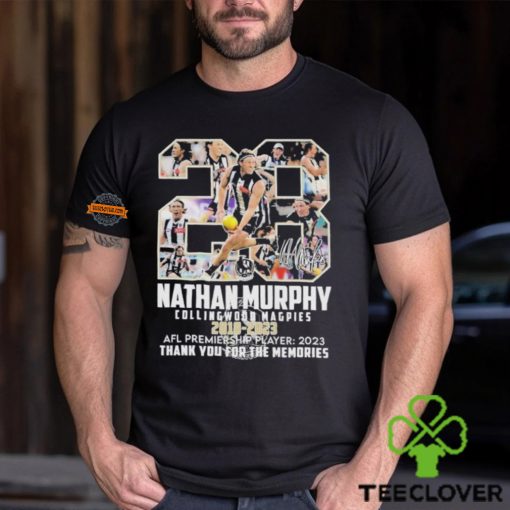 28 Nathan Murphy Collingwood Magpies 2018 2023 AFL Premiership Player Thank You For The Memories Shirt