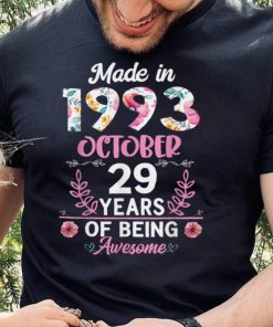 29 Years Old 29th Birthday Born in October 1993 Women Girls T Shirt
