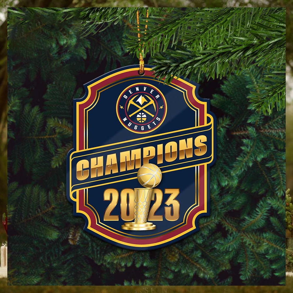 Denver Nuggets 2023 NBA Champions Logo Custom Name Holiday Christmas Tree Decorations Ornament Denver Nuggets 2023 NBA Champions Logo Custom Name Holiday Christmas Tree Decorations Ornament