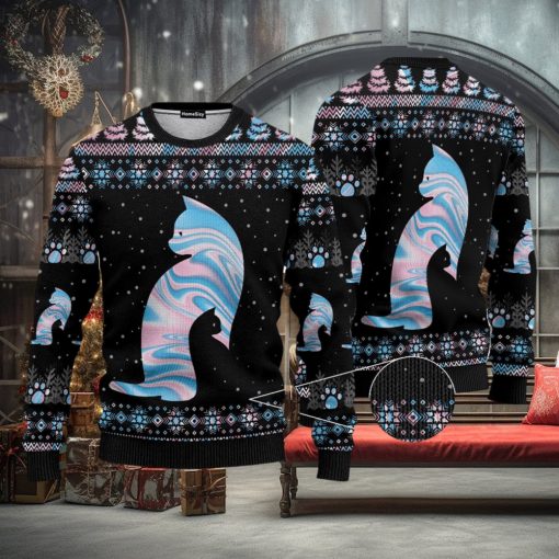 Cat Hologram Ugly Christmas 3D Sweater Gift For Men And Women