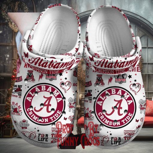 ALabama Crimson Roll Tide For Life Crocs Shoes