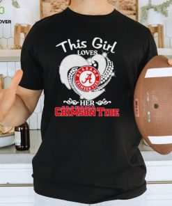 Alabama Crimson Tide this girl loves her Crimson Tide heart sport circle logo shirt