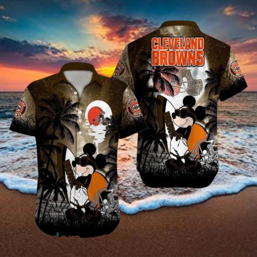 Cleveland Browns NFL Team Logo Baby Yoda Hawaiian Shirt