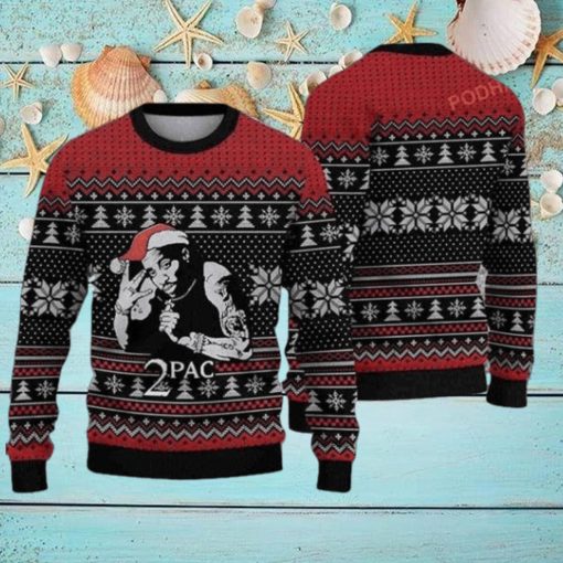 2Pac Wear Christmas Hat 2023 Ugly Christmas Sweater