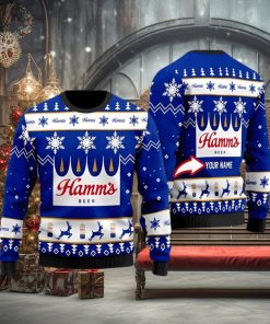 Funny Hamm’s Beer Ugly Christmas Sweater 3D Printed Men And Women Holiday Gift Custom Name Gift For Christmas