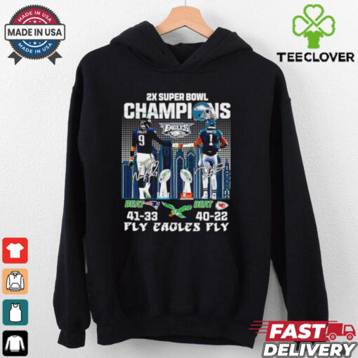 2X Champions 2017 2024 Eagles 44 Chiefs 22 Fly Eagles Fly Shirt
